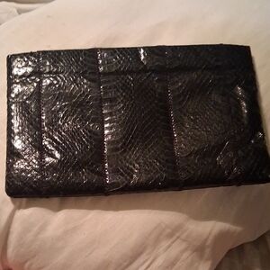Black Snakeskin Clutch